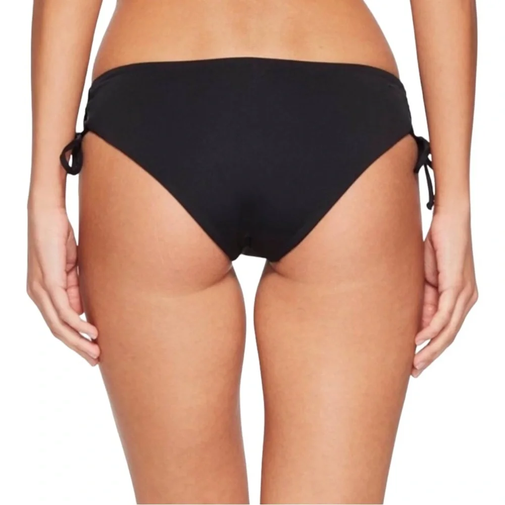 NEW L*Space Ella Black Lace Up Side Bikini Bottoms
